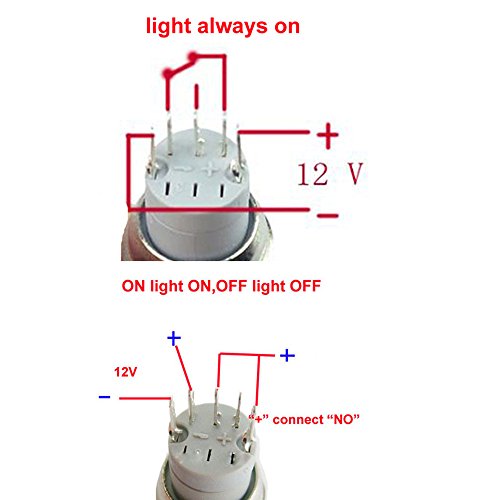 E Support 19mm 12v 5a Car Green Led Light Angel Eye Metal Push Button Toggle Switch Socket Plug Latching Black Shell
