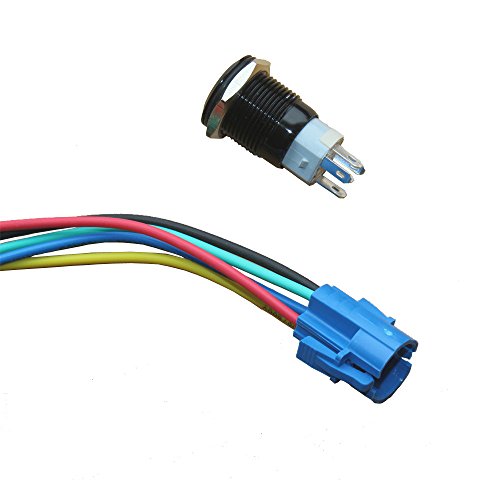 E Support 19mm 12v 5a Car Green Led Light Angel Eye Metal Push Button Toggle Switch Socket Plug Latching Black Shell