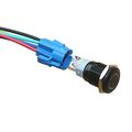 E Support 19mm 12v 5a Car Green Led Light Angel Eye Metal Push Button Toggle Switch Socket Plug Latching Black Shell 