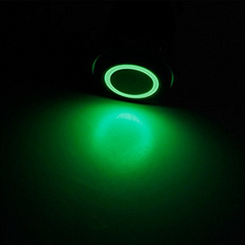 E Support 19mm 12v 5a Car Green Led Light Angel Eye Metal Push Button Toggle Switch Socket Plug Latching Black Shell