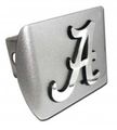 University Of Alabama Brushed Silver With Chrome Crimson Tide A Logo Ncaa College Sports Metal Trailer Hitch Cover Fits 2 Inch 