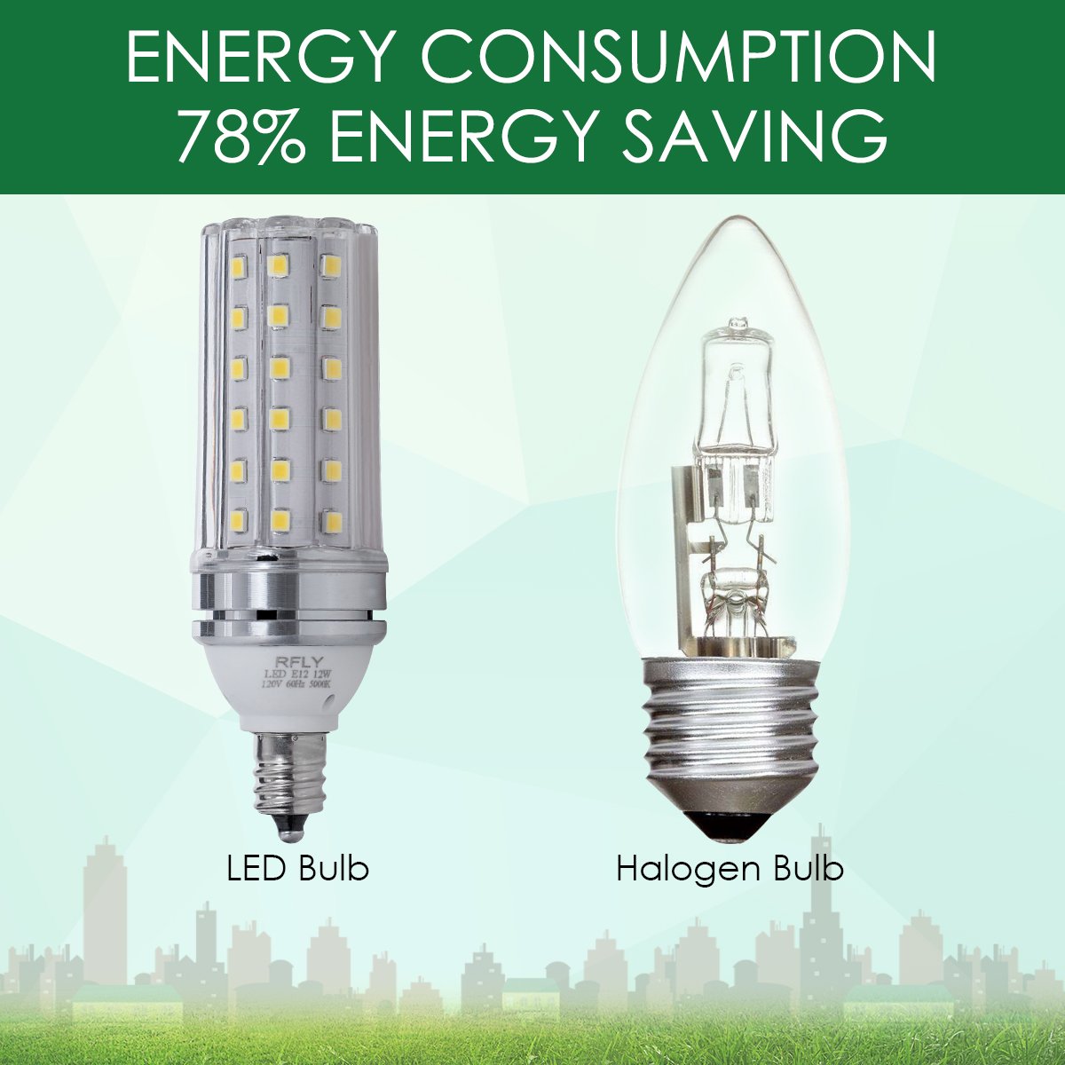 E12 Led Bulbs 12w Candelabra Bulb 100 Watt Equivalent 1200lm Decorative