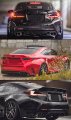 Shark Fin Primer Matt Black Rear Bumper Diffuser Compatible For 2015-2017 Lexus Rc200t Rc300 Rc350 F-sport