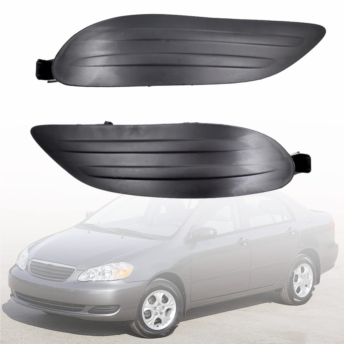 Front Bumper Fog Light Cover Grilles Left And Right Side For 2005 2006 2007 2008 Corolla 52128-02200 52127-02170 Black Abs