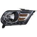 Front Halogen Headlight Assembly With Bulb For 2010 To 2014 Ford Mustang Base And Shelby Gt500 Right Passenger Side Amber Clear 