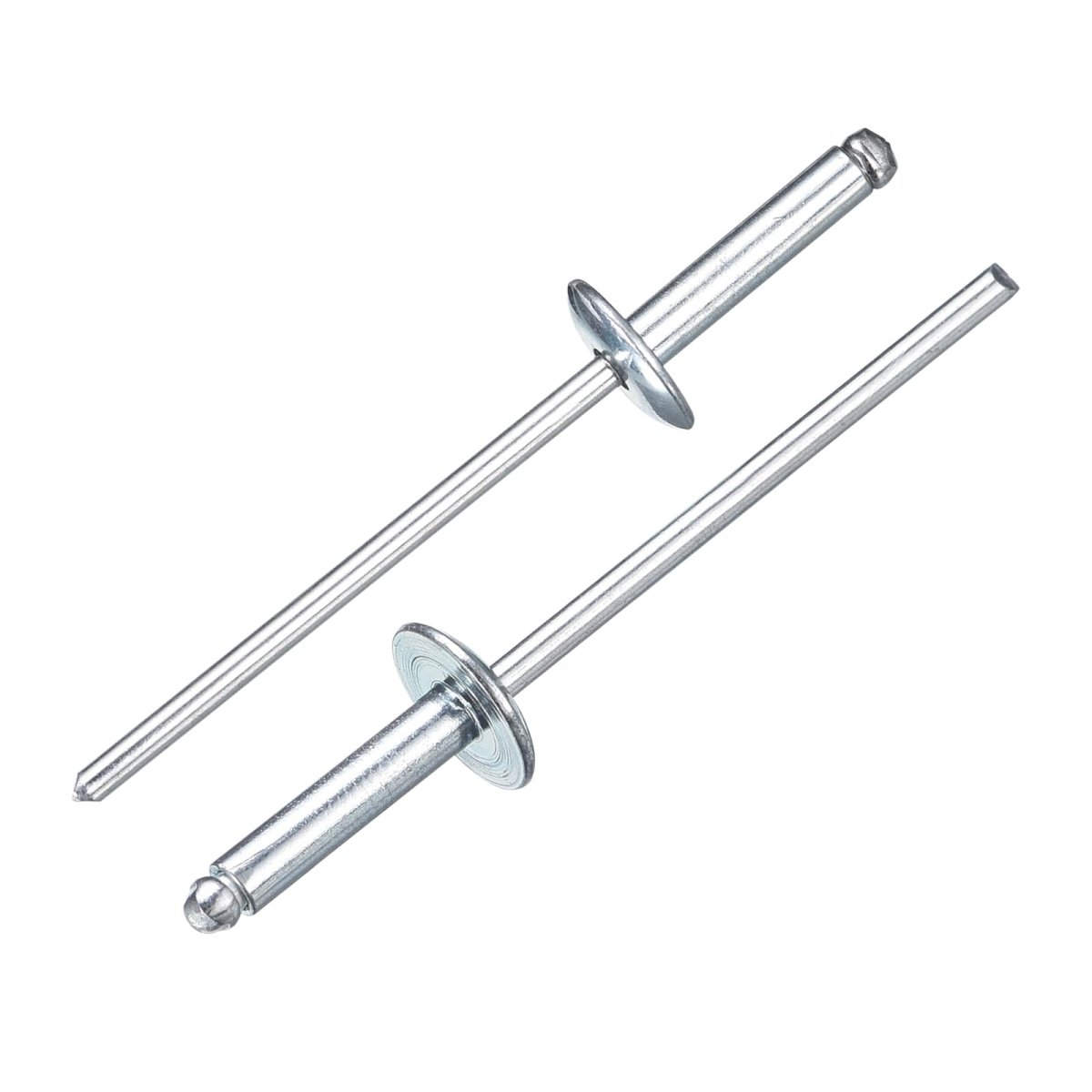 100pcs 1 8 X1 2 Aluminum Blind Rivets Grip And Steel Mandrel Large Flange Fastener For Metal Furniture Automotive Silver