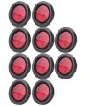 10 Pack 2 5 In 4 Led Round Side Marker Lights Red Waterproof Clearance Trailer Roof Cab Running Surface Mount Universal Fit 