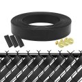 Black View Blocking Privacy Tape Weave W Bracket And Gold Fastener For Chain Link Fence 75m 250 Ft Roll Uv Resistant P N 