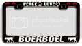 Peace Love Boerboel Dogs Pets Black Metal License Plate Frame Tag Holder S41 