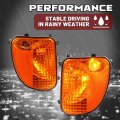 Hecasa Front Pair Corner Lights W Bulb For Mack Cv713 Truck Side Marker Turn Signal Lamp Halogen Amber Lens Driver Passenger