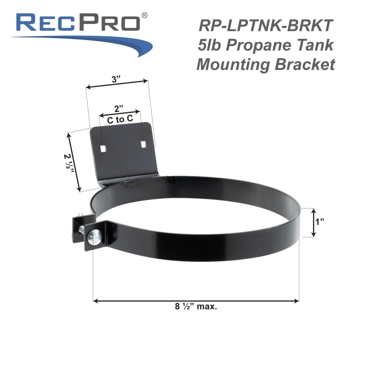 Rv 5 Lb Propane Tank Mount For Modbug Fits Tanks Up To 8 In Diameter Black Steel Mounting Bracket