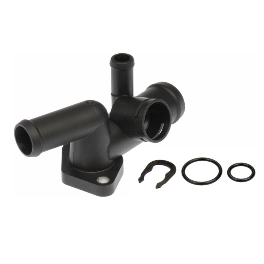 Engine Coolant Water Outlet For Volkswagen Jetta 2010 Plastic Black 90 Degrees Housing Neck 0 315 In Mounting Hole 1 25