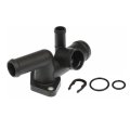 Engine Coolant Water Outlet For Volkswagen Jetta 2010 Plastic Black 90 Degrees Housing Neck 0 315 In Mounting Hole 1 25