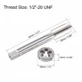 Uxcell 1 2 -20 Unf Tap And Die Set Hss Machine Thread With Round Threading Right Hand