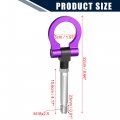 X Autohaux Purple Aluminum Alloy Round Front Rear Bumper Trailer Ring Eye Towing Tow Hook Screw For Honda Fit 2nd Gen 2010-2014