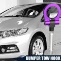 X Autohaux Purple Aluminum Alloy Round Front Rear Bumper Trailer Ring Eye Towing Tow Hook Screw For Honda Fit 2nd Gen 2010-2014