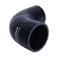 Hiwowsport 4-ply High Performance 90 Degree Elbow Coupler Silicone Hose For Auto 3 5 89mm Black 