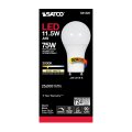 Satco 11 5 Watt A19 Led Light Bulb 3000k Warm White 1100 Lumens 90 Cri Frost Finish Gu24 Base 220 Degree Beam Dimmable Damp
