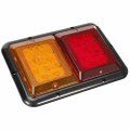Partsam 2pcs Double Led Trailer Tail Lights Horizontal Mount Dual Stop Turn Signal 24 Surface Rvlights Tail 12v Ip67 Black Base