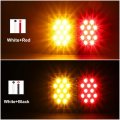 Partsam 2pcs Double Led Trailer Tail Lights Horizontal Mount Dual Stop Turn Signal 24 Surface Rvlights Tail 12v Ip67 Black Base