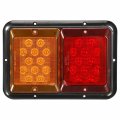 Partsam 2pcs Double Led Trailer Tail Lights Horizontal Mount Dual Stop Turn Signal 24 Surface Rvlights Tail 12v Ip67 Black Base