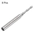 8pcs Hss-al 3mm Cutting Dia 6mm Shank 2 Flutes End Mill Milling Cutter Router Bits Upcut Spiral Tool For Wood Pvc Mdf Engraving