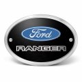 Ipick Image Made For Ford Ranger 3d Logo On Black Oval Billet Aluminum 2 Inch Tow Hitch Cover