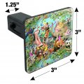 Party Animals Birthday Lion Zebra Elephant Giraffe Pattern Tow Trailer Hitch Cover Plug Insert