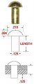 1 8 X 3 Solid Brass Round Head Rivet 225 Dia 094 Height Pack Of Lb Approximately 460 Pieces