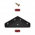 Uxcell 20pcs Angle Corner Brackets 66mm X Cold Rolled Steel Braces Joining Support With Screws For Desk Bed Edge Black