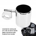 Motorcycle Cup Holder Handlebar Chrome Adjustable Universal For Atv 22 To 32mm Handle