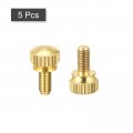 Uxcell 5pcs Knurled Thumb Screws M5x10mm Brass Shoulder Bolts Stepped Grip Knobs Fasteners For Pc Electronic Mechanical