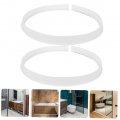 Homoyoyo 2pcs Door Water Barrier Shower Splash Guard Stopper For Tub Bathtub Bath Silica Gel Translucent Retainer