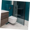 Homoyoyo 2pcs Door Water Barrier Shower Splash Guard Stopper For Tub Bathtub Bath Silica Gel Translucent Retainer