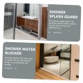 Homoyoyo 2pcs Door Water Barrier Shower Splash Guard Stopper For Tub Bathtub Bath Silica Gel Translucent Retainer