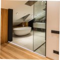Homoyoyo 2pcs Door Water Barrier Shower Splash Guard Stopper For Tub Bathtub Bath Silica Gel Translucent Retainer