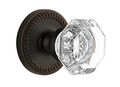 Grandeur Newport Rosette With Chambord Crystal Knob Single Dummy Timeless Bronze 
