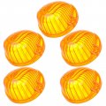 5pcs Round-shape Cab Marker Cover Lens Amber For Chevy Blazer 1969-1974 1987-1991 C10 1975-1986 Pickup Suburban 1969-1986 C20 