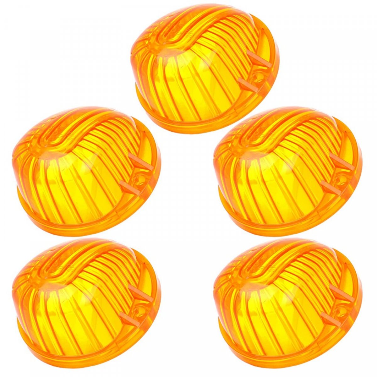 5pcs Round Shape Cab Marker Cover Lens Amber For Chevy Blazer 1969 1974 1987 1991 C10 1975 1986 Pickup Suburban C20
