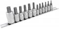 W1335 Chrome Vanadium Star Bit Socket Set 12 Piece Hardened Alloy Steel With Storage Rail 