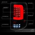 Auto Dynasty Pair Of Black Smoke Lens 3d Led Stripe Bar Tail Lights Brake Reverse Lamps Compatible With Ford F150 Lobo 04 05 06