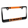 Ipick Image Made For Hemi Logo In Orange Racing Stripe Black Metal License Plate Frame Dodge Ram