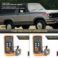 Vipmotoz Full Led Front Red Side Marker Lights Compatible With 1980-1986 Bronco F100 F150 F250 F350 Pickup Truck Chrome Housing