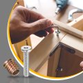 24sets 1 4-20 X-5 32 Furniture Screw Threaded Inserts For Wood 1 4 19 Nut Bolt Fastener Connector With Hex Socket Drive Mount 