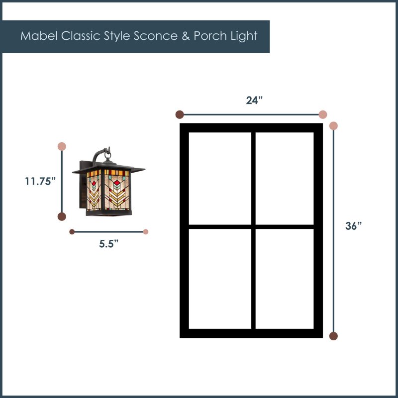 River Of Goods Stained Glass Outdoor Light Fixture 11 75 H Mission Style Porch Mabel