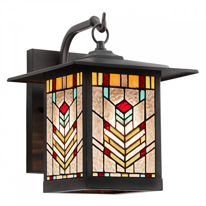 River Of Goods Stained Glass Outdoor Light Fixture 11 75 H Mission Style Porch Mabel