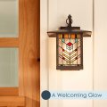 River Of Goods Stained Glass Outdoor Light Fixture 11 75 H Mission Style Porch Mabel