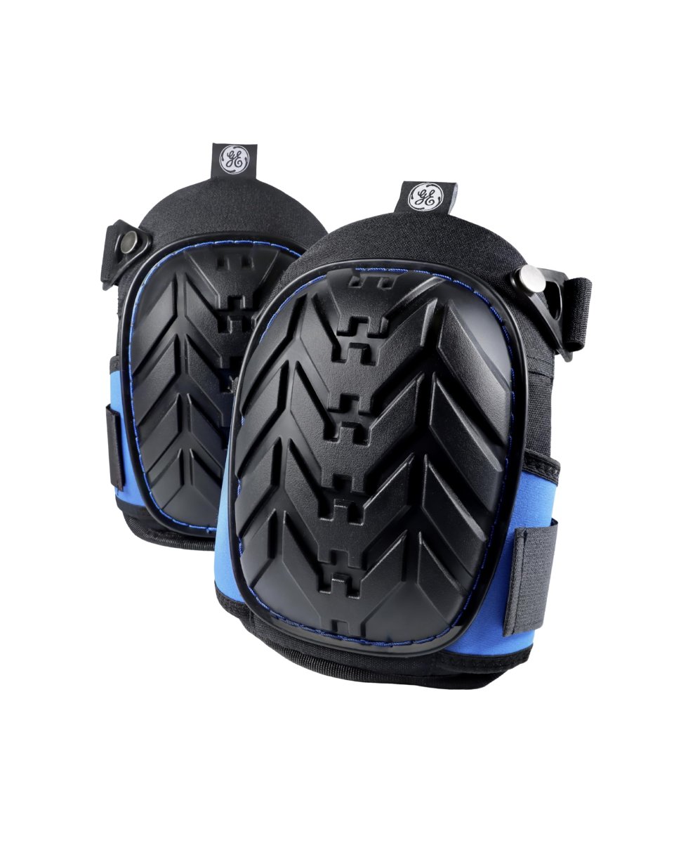 Heavy Duty Gel Core Knee Pads With Pvc Cap For Work And Flooring Gr551 Adjustable Neoprene Straps Soft Foam Padding Small Black