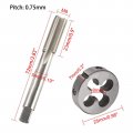 M8 X 0 75mm Hss Metric Tap And Die Set Thread Round Right Hand Taper Silver Tone 2pcs