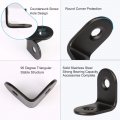 Uxcell 6pcs L Shaped Right Angle Bracket 20 X 20mm Stainless Steel Black Fastener Support Corner Connection Fastening Chair